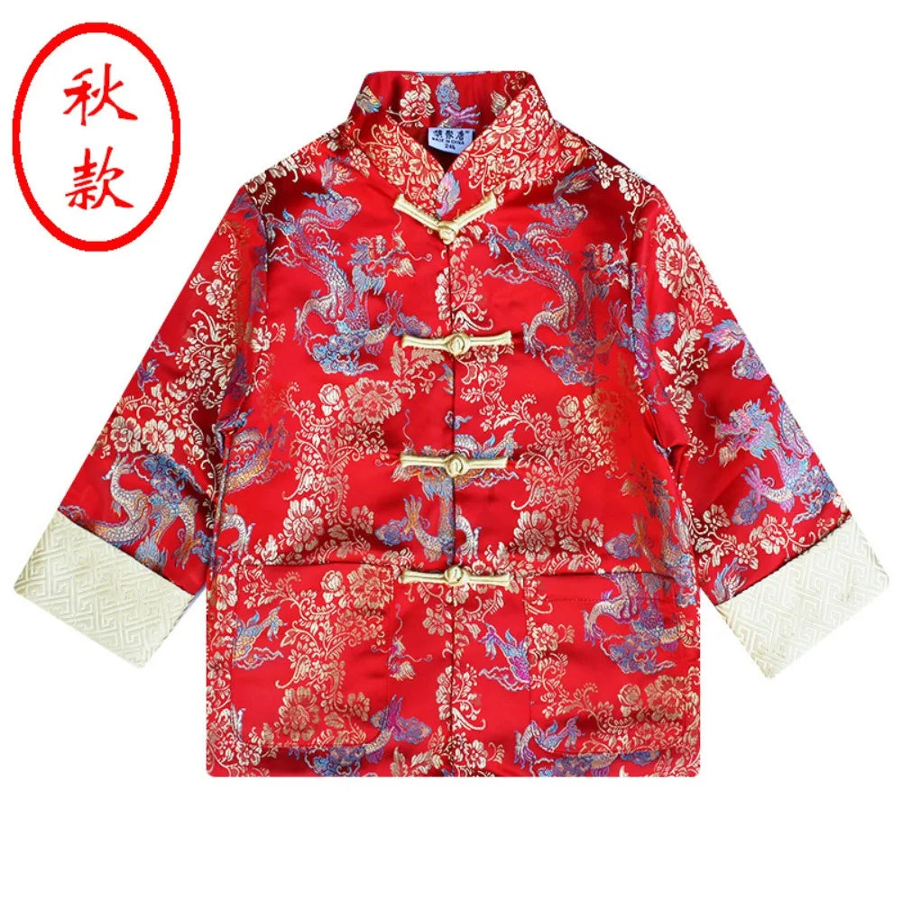 Kids Clothes Children Clothing Baby New Year Vintage Coat Performance Costumes Tops Chinese Hanfu Boys Ethnic Style Traditional