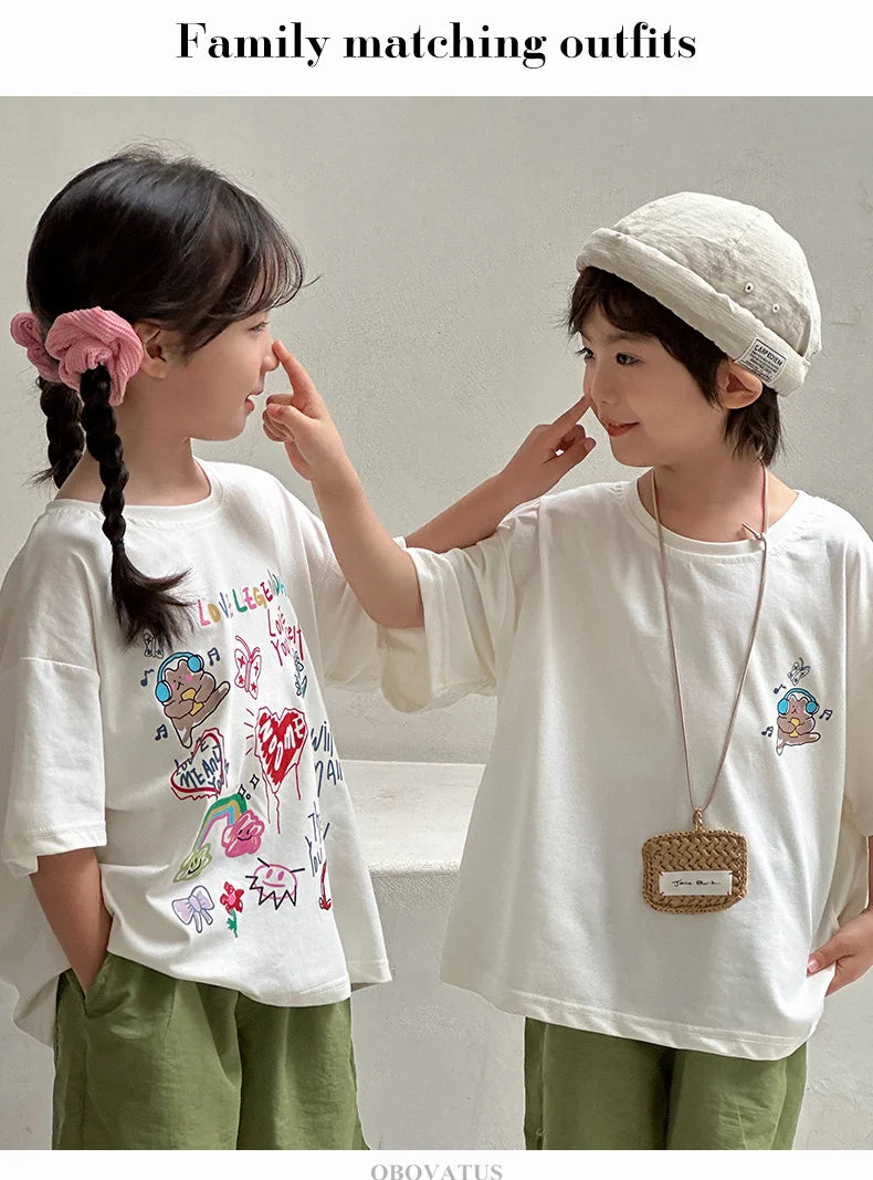 Family Clothing Set Couple Kids Clothes Summer Set Men Boy Women Girls Clothing Outfit Family Look Mommy and Me Matching Costume