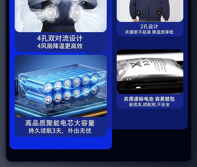 Summer heatstroke fan air conditioner clothing outdoor work clothing with fan refrigeration