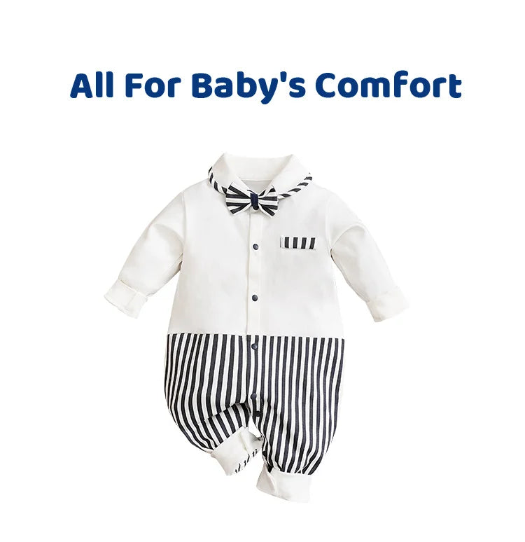 Newborn Clothing Party Gentleman Style Cotton Comfortable And Soft Boys And Girls0-18 SpringAnd AutumnLong Sleeved Baby Bodysuit