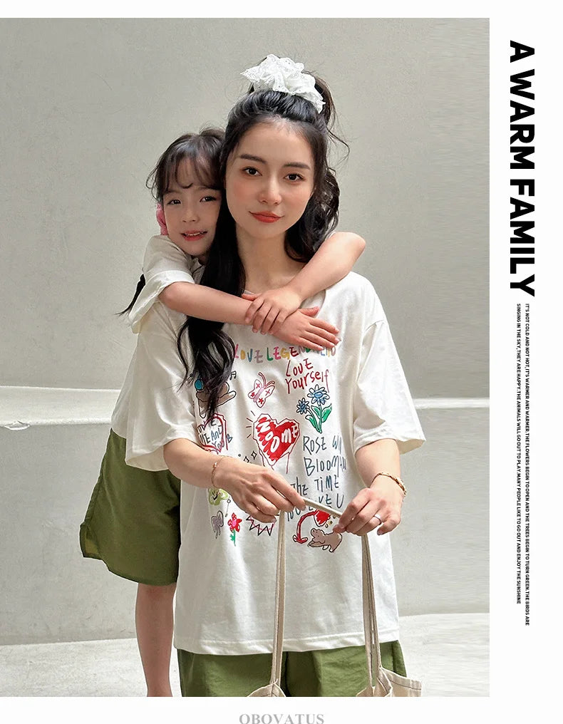 Family Clothing Set Couple Kids Clothes Summer Set Men Boy Women Girls Clothing Outfit Family Look Mommy and Me Matching Costume