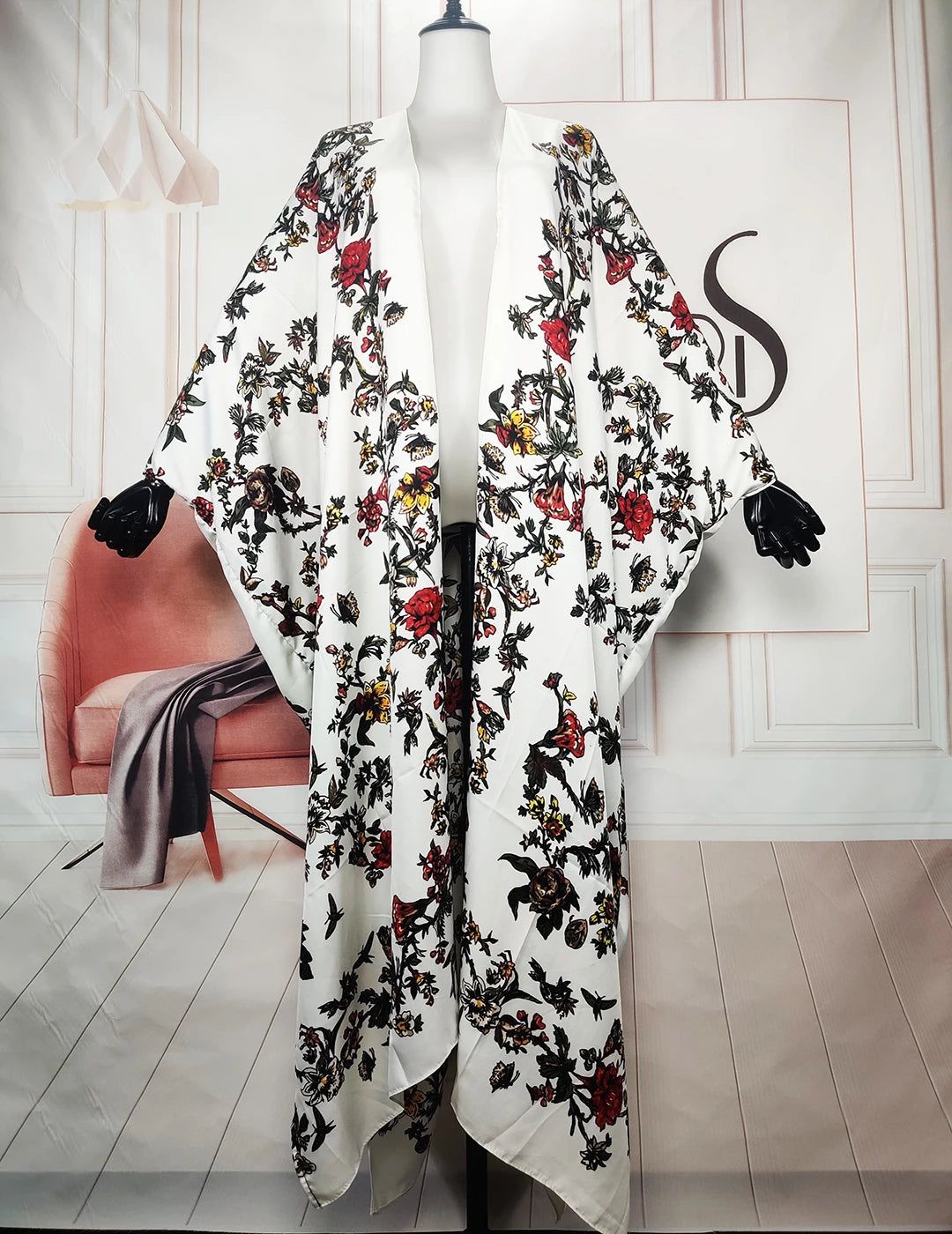 African Clothing For Women Oversized Elegant Lady Summer Bohomian Silk Cardigans Dashiki Evening Party Loose Kimonos For Holiday