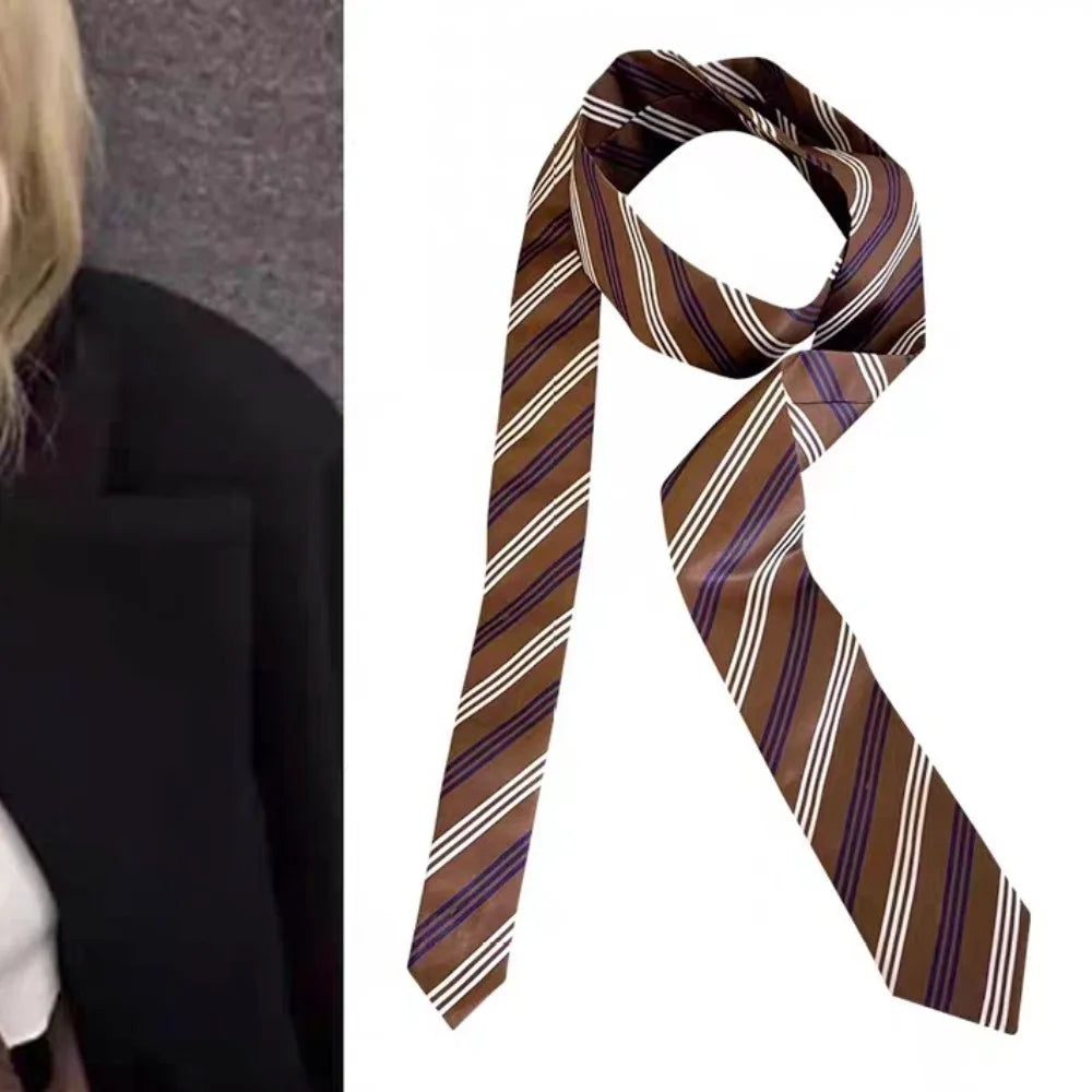 Clothing Decoration Korean Striped Tie Stripe Printed Shirt Tie Decoration Y2K Retro JK Uniform Necktie Daily