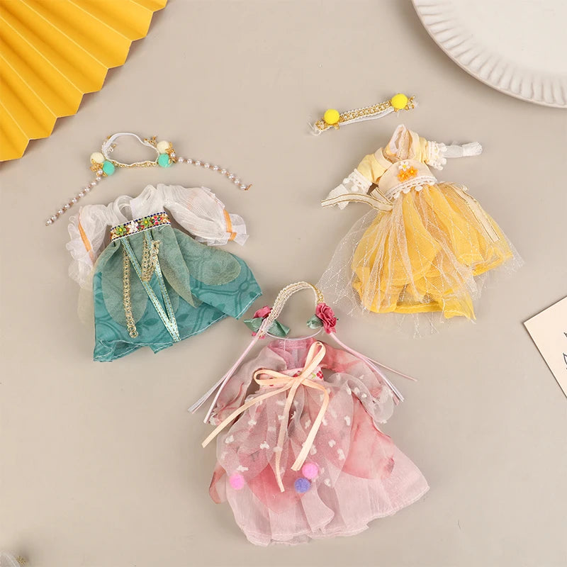 **1pc 16CM Chinese Style Doll Hanfu Clothing Dress Doll Ancient Costume Gown Dolls Clothes Accessories Dress Up Toys  For Girls"