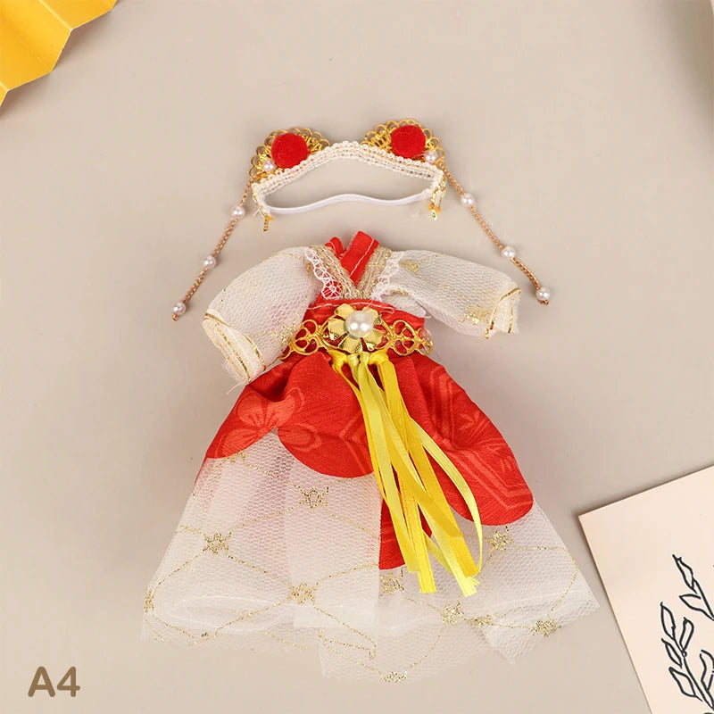 **1pc 16CM Chinese Style Doll Hanfu Clothing Dress Doll Ancient Costume Gown Dolls Clothes Accessories Dress Up Toys  For Girls"