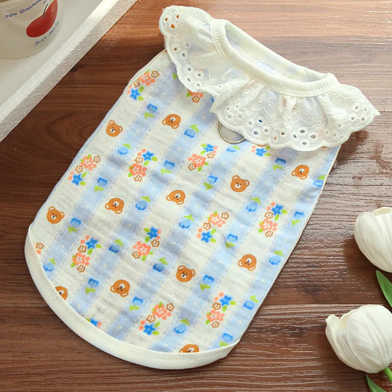 Puppy Shirts Thin Cooling Dog Clothes Pet Spring Summer Cartoon Dog Vest Soft Breathable Cat Clothing Chihuahua T Shirt for Dogs