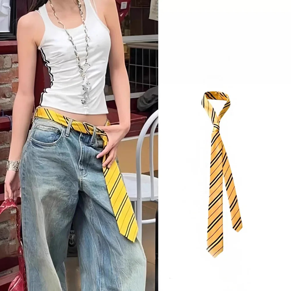 Clothing Decoration Korean Striped Tie Stripe Printed Shirt Tie Decoration Y2K Retro JK Uniform Necktie Daily