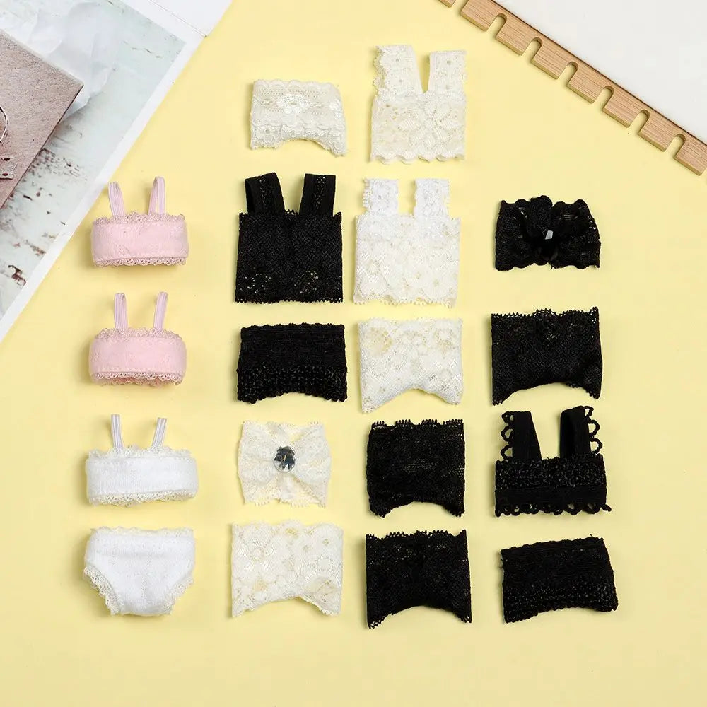 1Set Sexy Pajamas Colorful Clothing Underwear Lingerie Bra Dress Lace Homewear Accessories Clothes for Doll DIY Toy