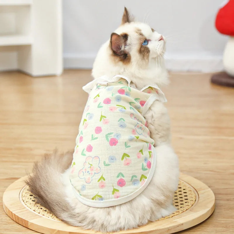 Puppy Shirts Thin Cooling Dog Clothes Pet Spring Summer Cartoon Dog Vest Soft Breathable Cat Clothing Chihuahua T Shirt for Dogs
