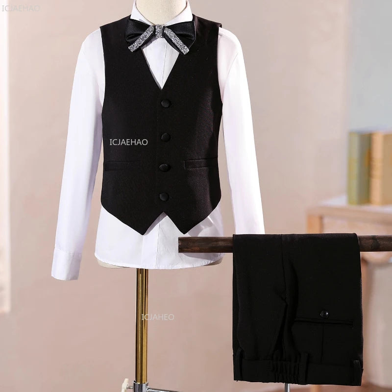 2026 Fashion Kids Boys Suit Set Blazer Outfit Children Performance GownCelebration Formal Wear Clothes Birthday Party Evening