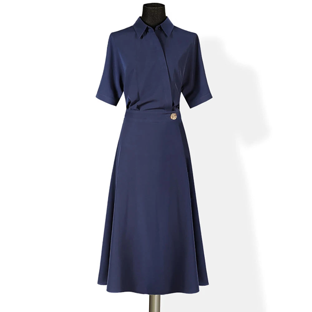 Women Shirt Dress Fashion High-End Elegant Temperament New Style commute Ladies Professional Long Skirt Suit Suitable for party