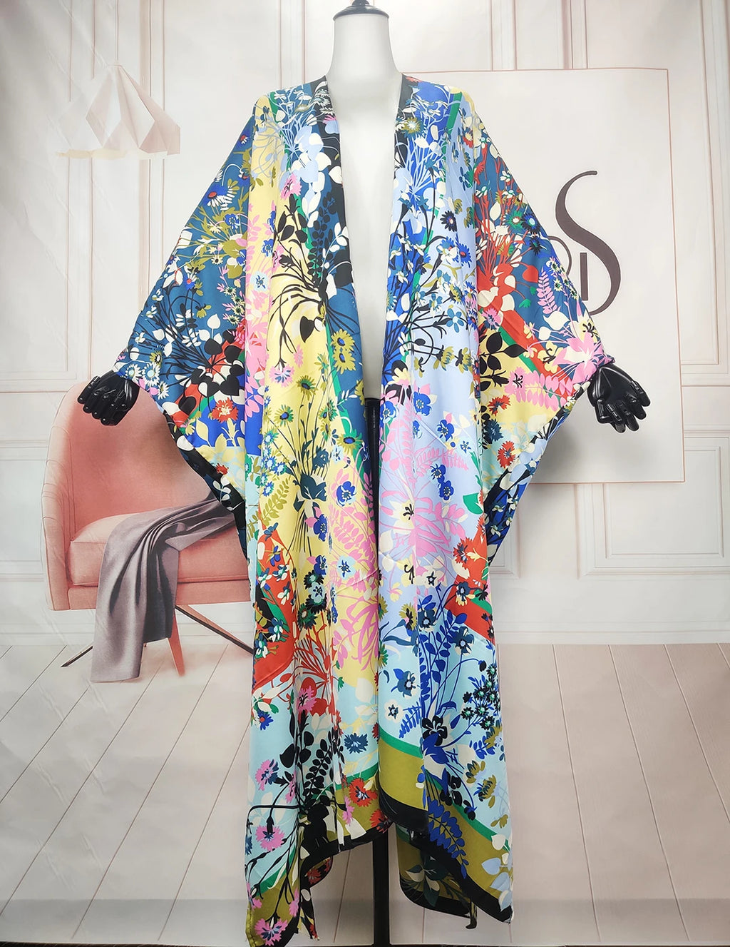 African Clothing For Women Oversized Elegant Lady Summer Bohomian Silk Cardigans Dashiki Evening Party Loose Kimonos For Holiday