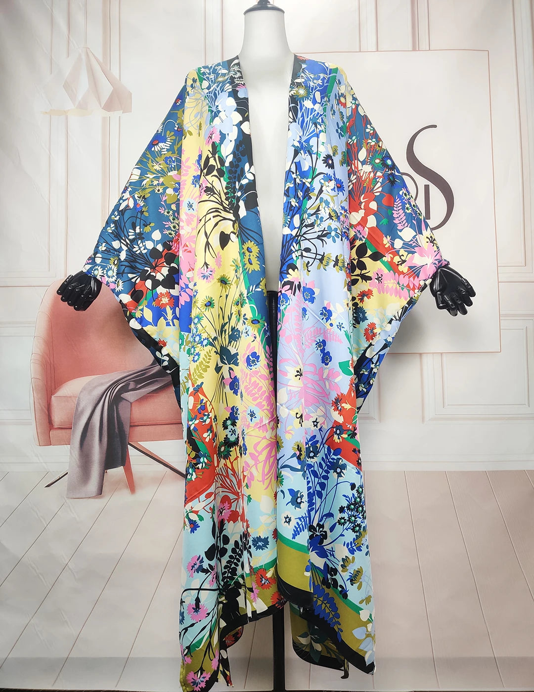 African Clothing For Women Oversized Elegant Lady Summer Bohomian Silk Cardigans Dashiki Evening Party Loose Kimonos For Holiday