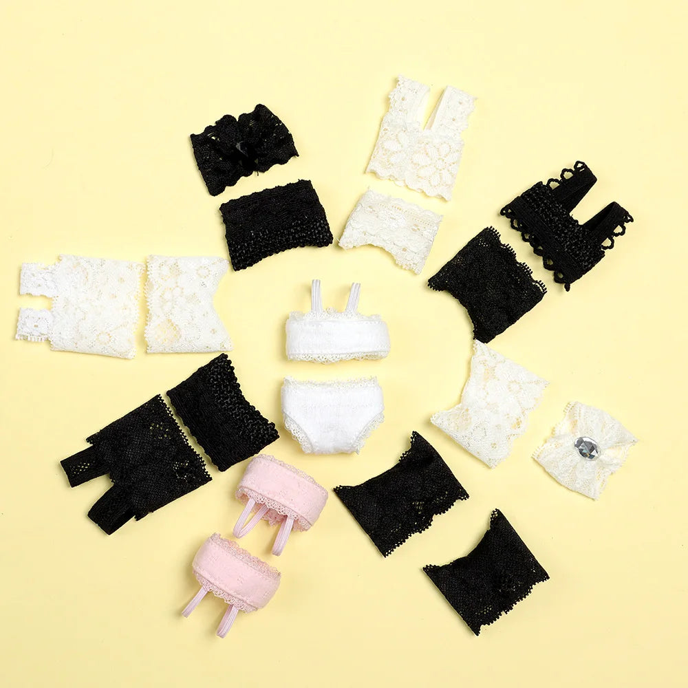 1Set Sexy Pajamas Colorful Clothing Underwear Lingerie Bra Dress Lace Homewear Accessories Clothes for Doll DIY Toy