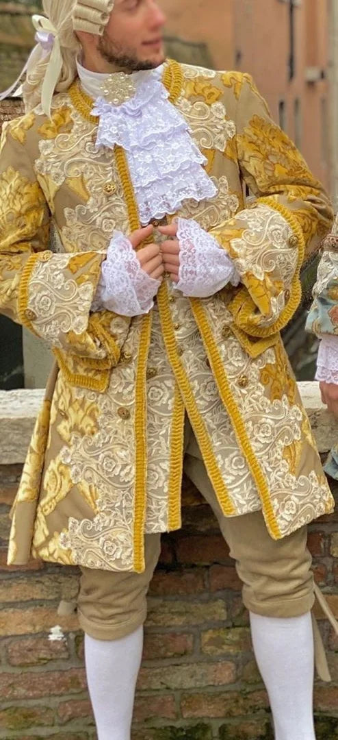 Historical Louis ΧⅥ Aristocratic French Costume Victorian Baroque Rococo Men's Tuxedo Suit Masquerade Luxurious Ball Gown