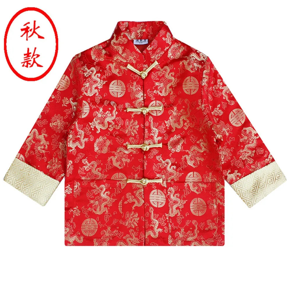 Kids Clothes Children Clothing Baby New Year Vintage Coat Performance Costumes Tops Chinese Hanfu Boys Ethnic Style Traditional