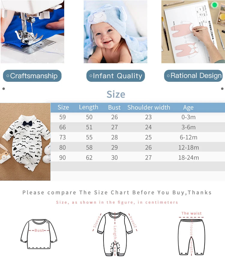Newborn Clothing Party Gentleman Style Cotton Comfortable And Soft Boys And Girls0-18 SpringAnd AutumnLong Sleeved Baby Bodysuit