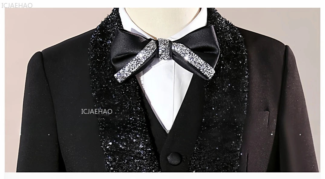 2026 Fashion Kids Boys Suit Set Blazer Outfit Children Performance GownCelebration Formal Wear Clothes Birthday Party Evening