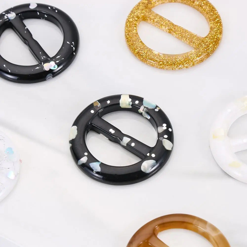 Round Round Belt Buckle Fashion Ladies Silk Buckle Scarf Clips Ring T-shirt Clips Shirt Button Coat Waist Button Clothing Decor