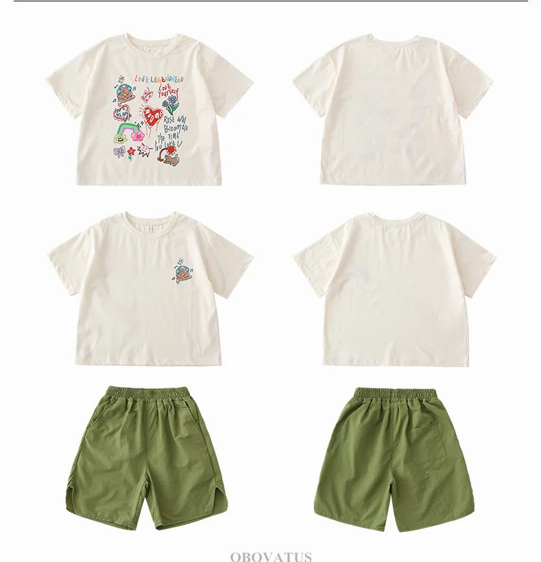 Family Clothing Set Couple Kids Clothes Summer Set Men Boy Women Girls Clothing Outfit Family Look Mommy and Me Matching Costume