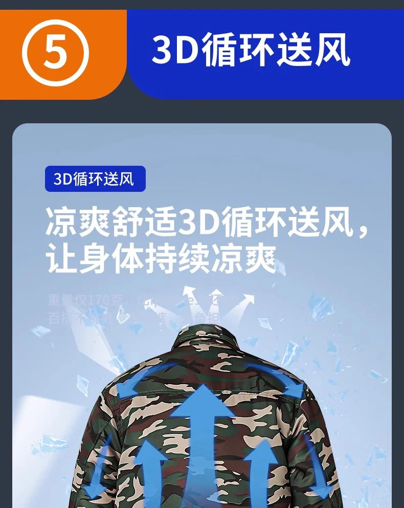 Summer heatstroke fan air conditioner clothing outdoor work clothing with fan refrigeration