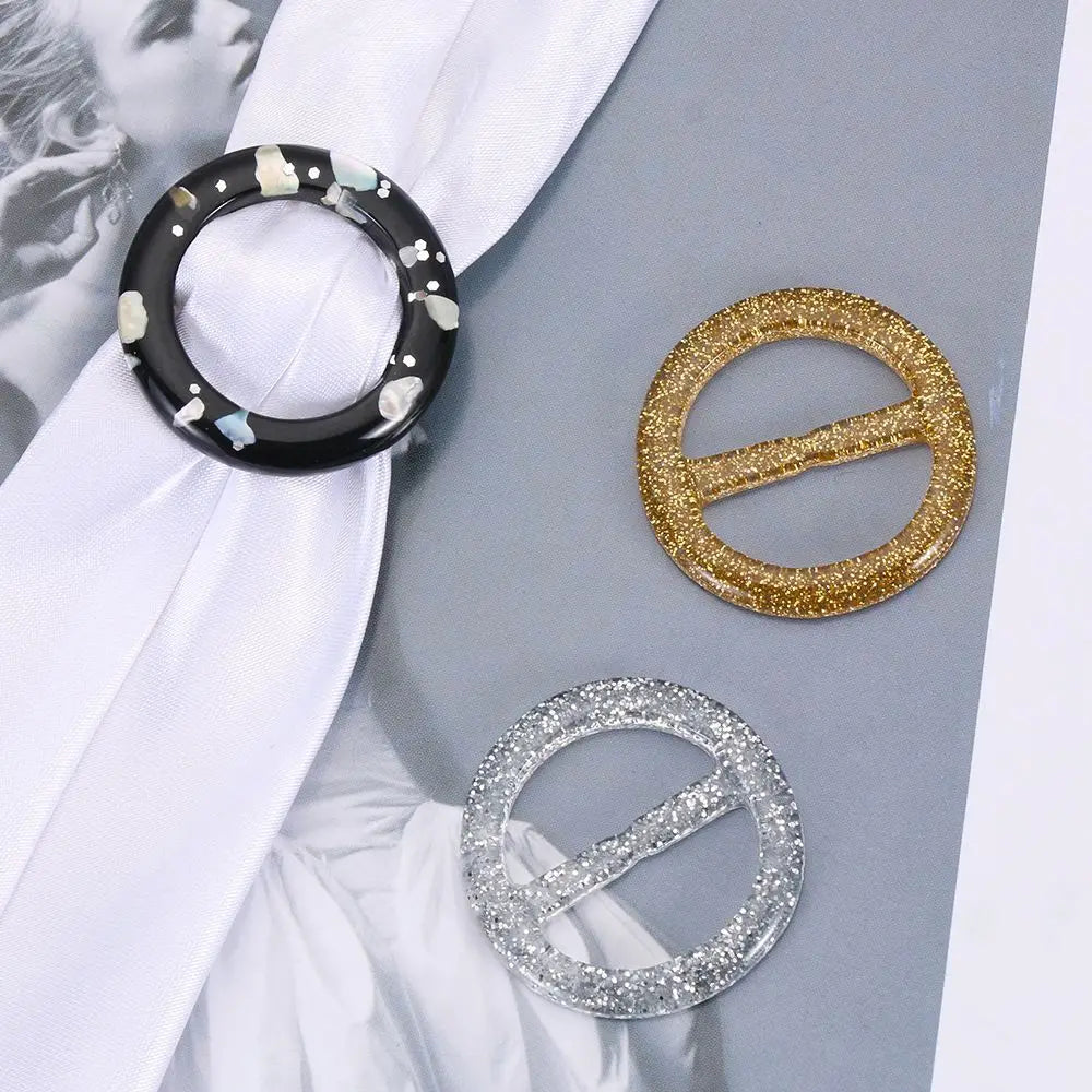 Round Round Belt Buckle Fashion Ladies Silk Buckle Scarf Clips Ring T-shirt Clips Shirt Button Coat Waist Button Clothing Decor