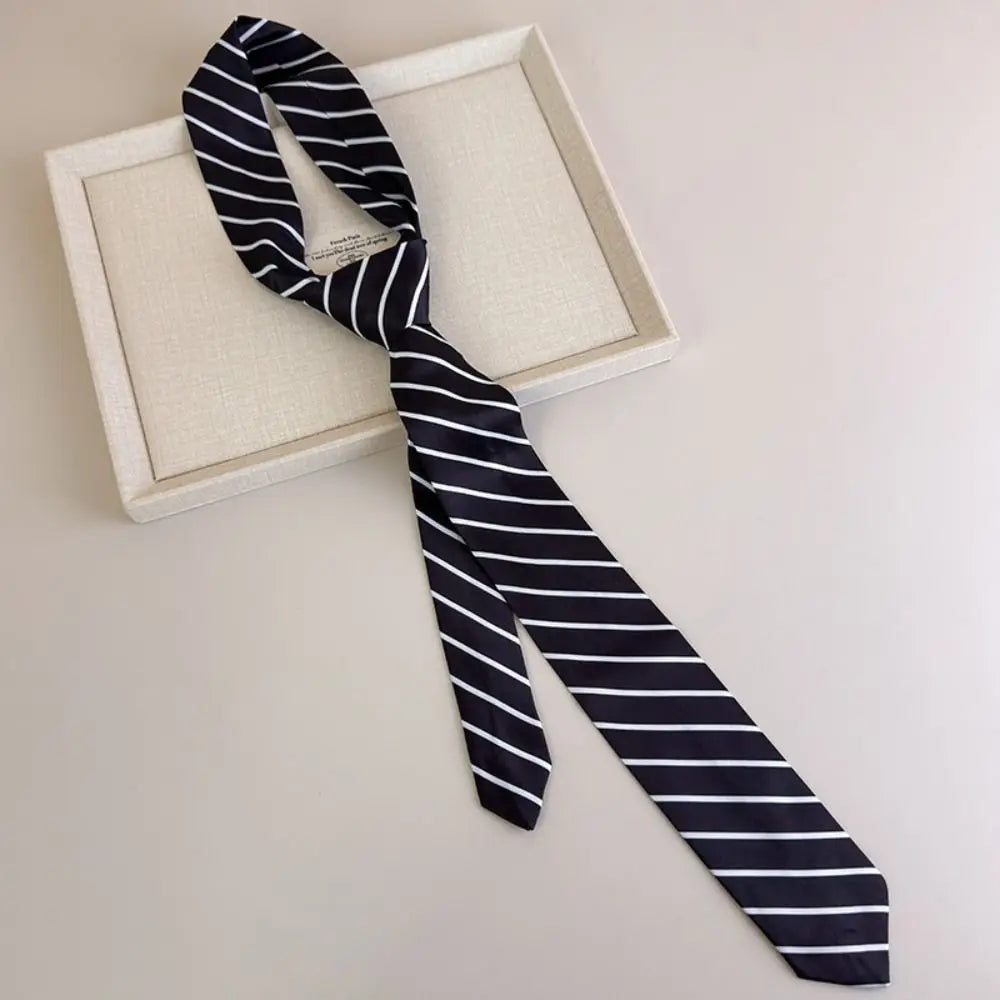 Clothing Decoration Korean Striped Tie Stripe Printed Shirt Tie Decoration Y2K Retro JK Uniform Necktie Daily