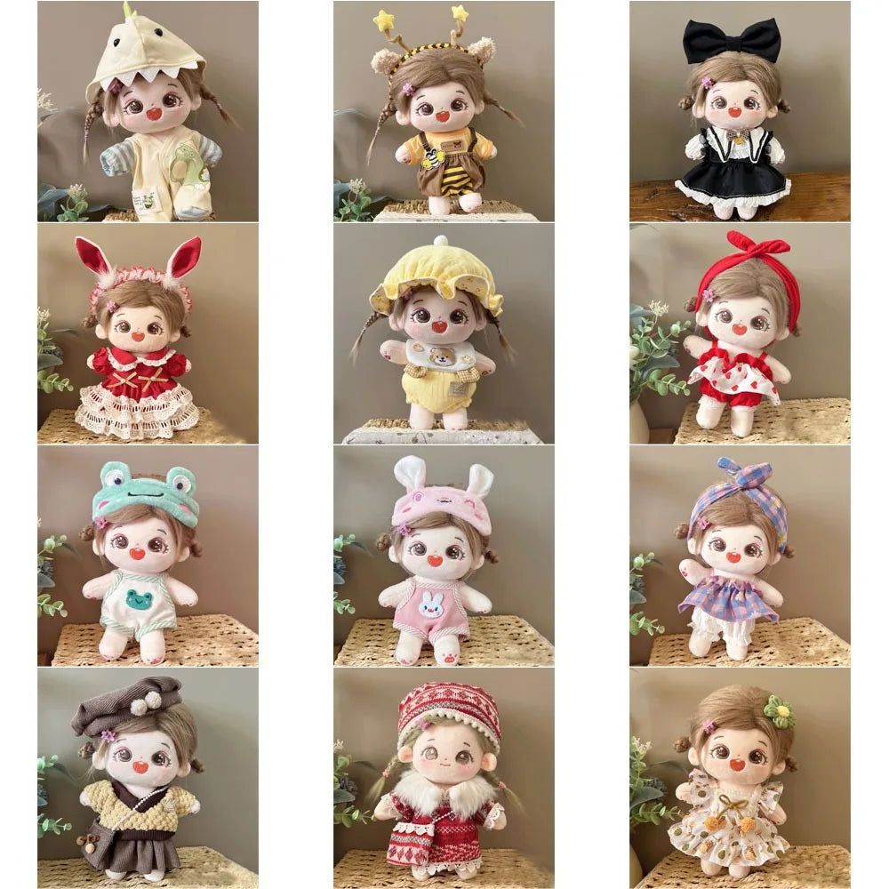 1 set Dress Up 20cm Cotton Doll Clothes DIY Clothing Kawaii Star Doll Clothes Suit Mini Outfit No Attributes Dolls Clothes