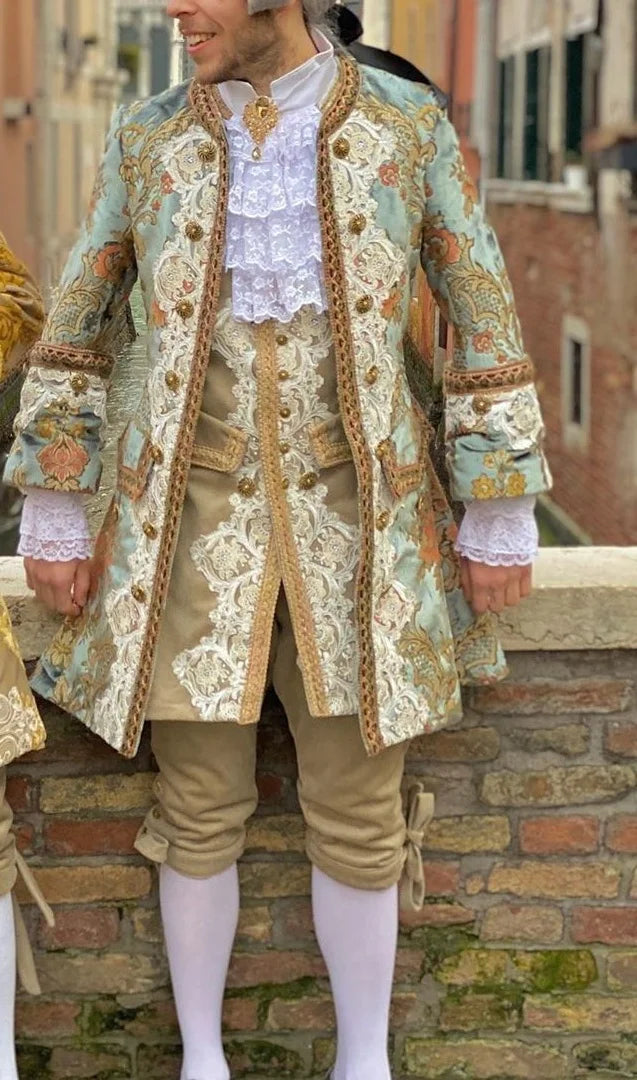 Historical Louis ΧⅥ Aristocratic French Costume Victorian Baroque Rococo Men's Tuxedo Suit Masquerade Luxurious Ball Gown