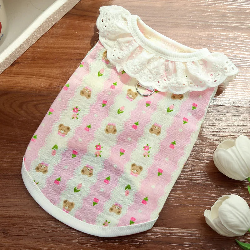 Puppy Shirts Thin Cooling Dog Clothes Pet Spring Summer Cartoon Dog Vest Soft Breathable Cat Clothing Chihuahua T Shirt for Dogs