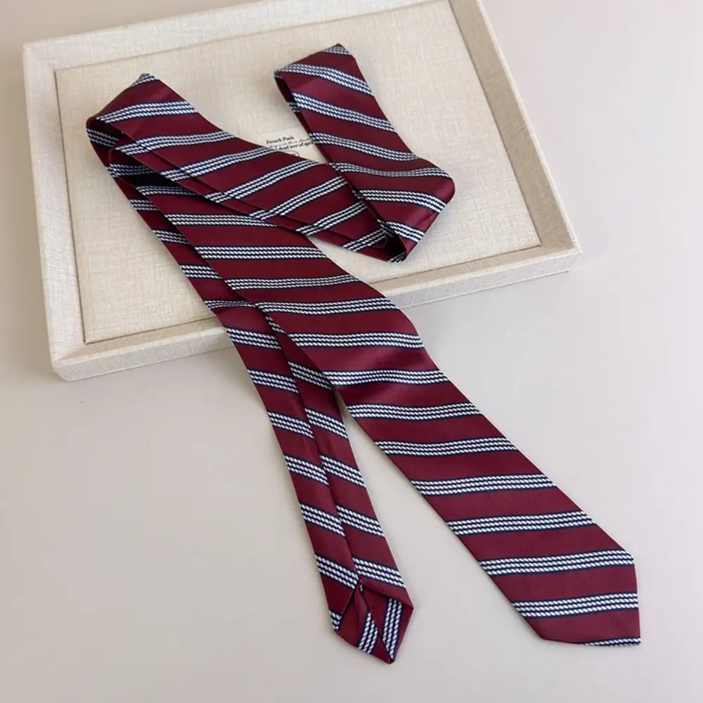 Clothing Decoration Korean Striped Tie Stripe Printed Shirt Tie Decoration Y2K Retro JK Uniform Necktie Daily