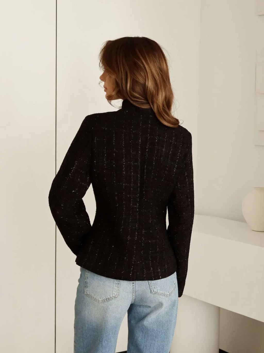 Women's Clothing 2026 Spring New Temperament Stand-up Collar Design Sense Slim Casual Suit Small Blazer