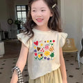 Children's flower top T-shirt short sleeved shirt