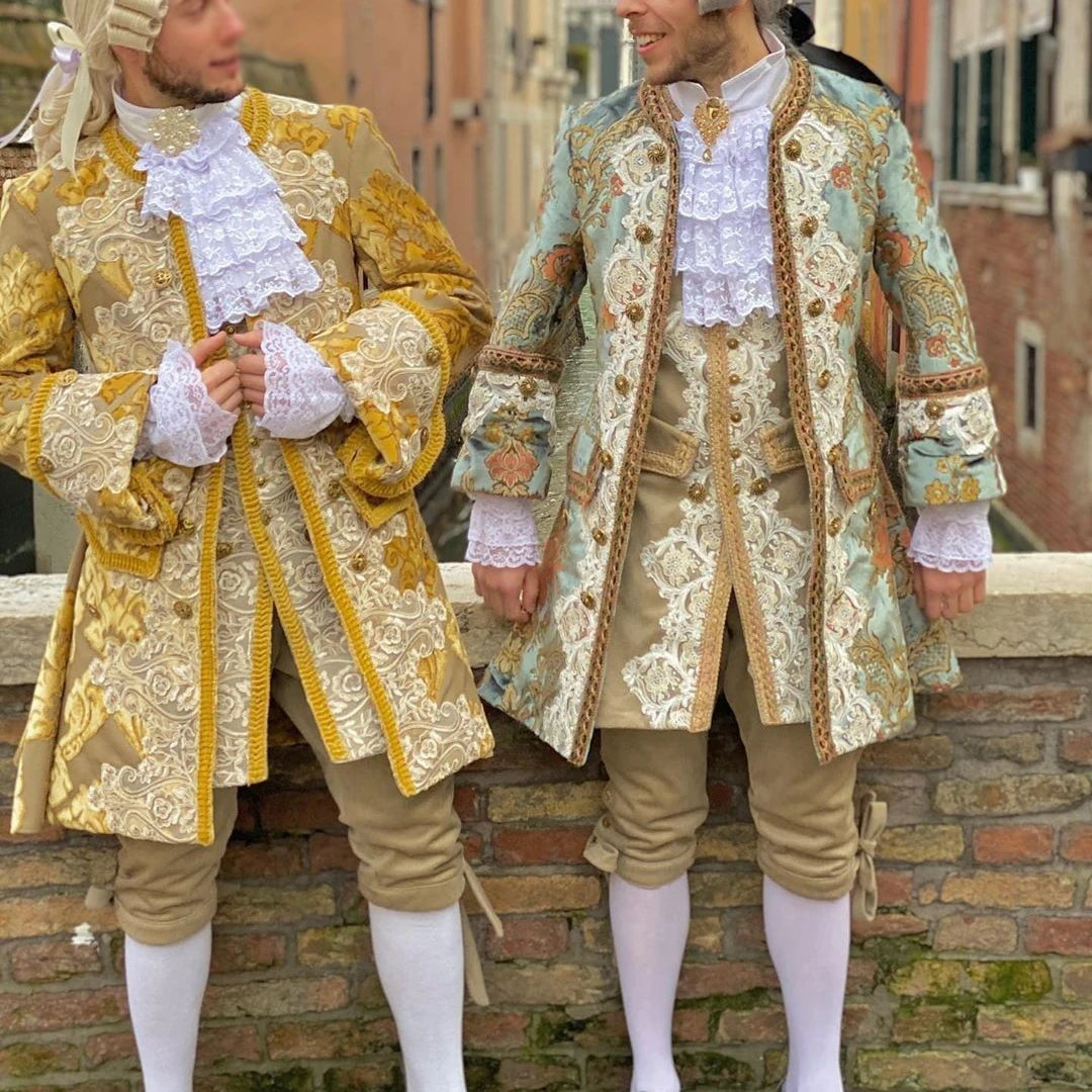 Historical Louis ΧⅥ Aristocratic French Costume Victorian Baroque Rococo Men's Tuxedo Suit Masquerade Luxurious Ball Gown