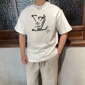 Men's and Women's Parent-child Clothing New Cotton Breathable Printing T-shirt Men's and Women's Crew Neck T-shirt Breathable.