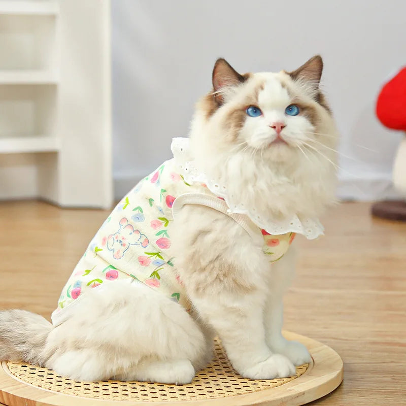 Puppy Shirts Thin Cooling Dog Clothes Pet Spring Summer Cartoon Dog Vest Soft Breathable Cat Clothing Chihuahua T Shirt for Dogs