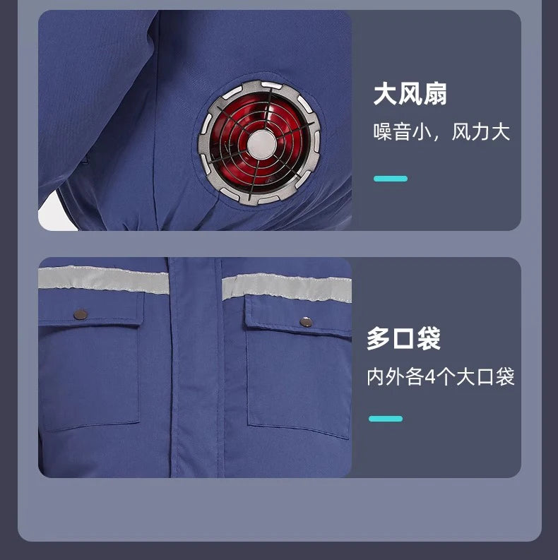 Summer heatstroke fan air conditioner clothing outdoor work clothing with fan refrigeration
