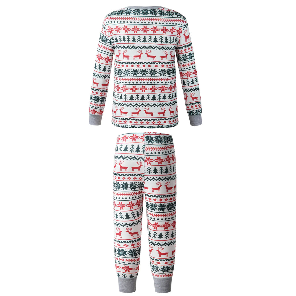 Christmas Family Matching Pajamas Set 2025 Mom Dad Kids Elk Print 2Pcs Clothes Baby Romper Family Look Soft Sleepwear Xmas Gift