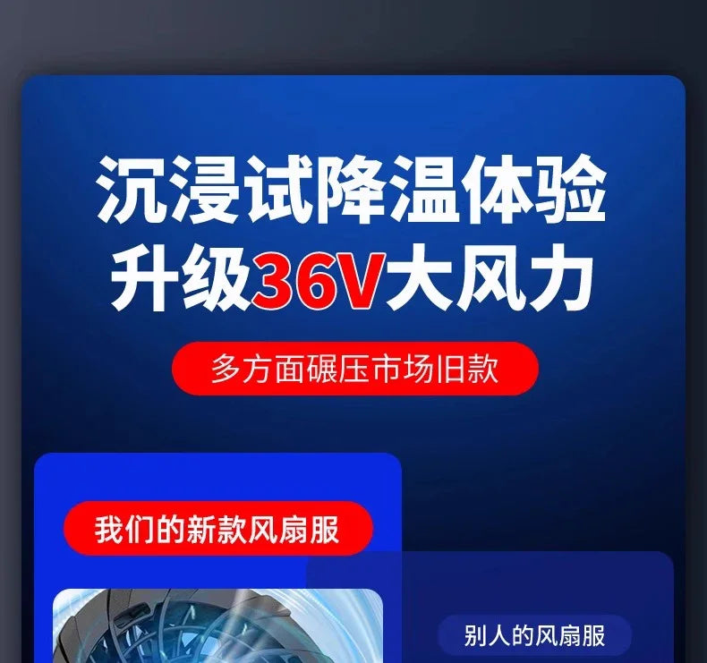 Summer heatstroke fan air conditioner clothing outdoor work clothing with fan refrigeration