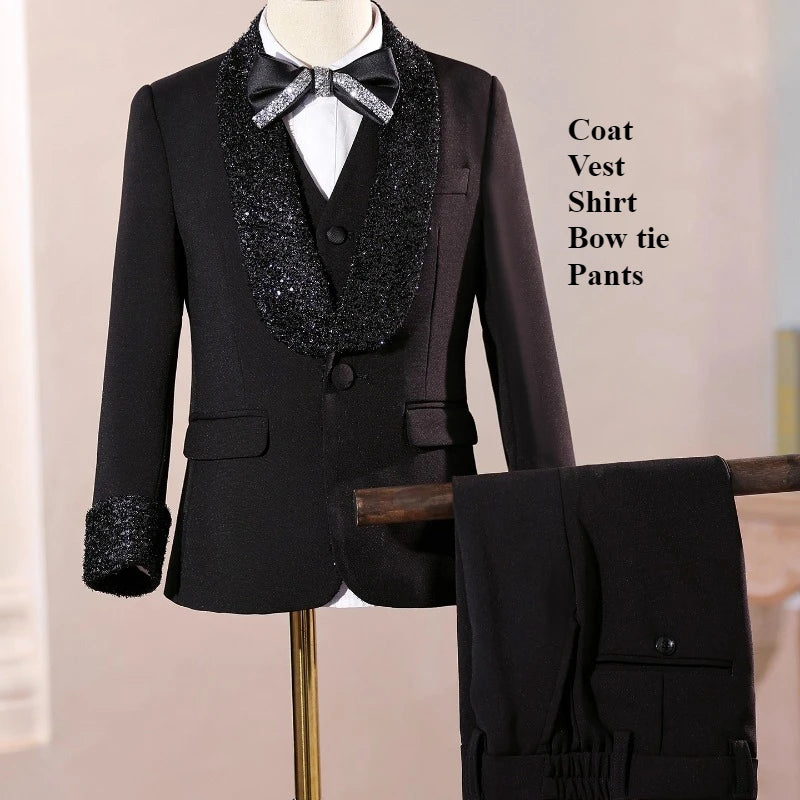 2026 Fashion Kids Boys Suit Set Blazer Outfit Children PerformanceEvening Celebration Formal Wear Clothes Gown Birthday Party