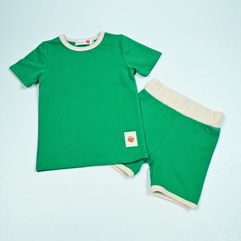 Family matching clothes summer collection girl dress boy top tee shirt baby set girl skirt green children cotton clothing outfit