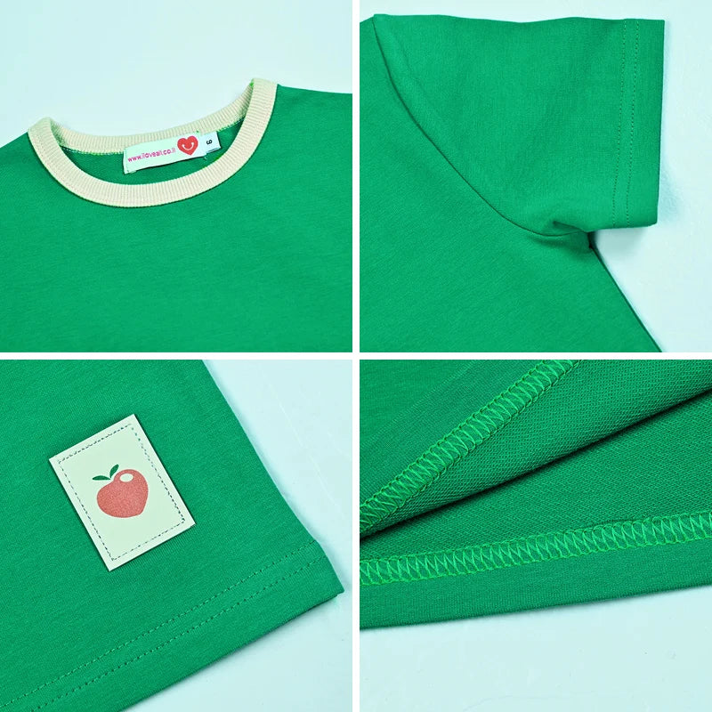 Family matching clothes summer collection girl dress boy top tee shirt baby set girl skirt green children cotton clothing outfit