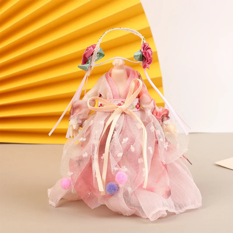 **1pc 16CM Chinese Style Doll Hanfu Clothing Dress Doll Ancient Costume Gown Dolls Clothes Accessories Dress Up Toys  For Girls"