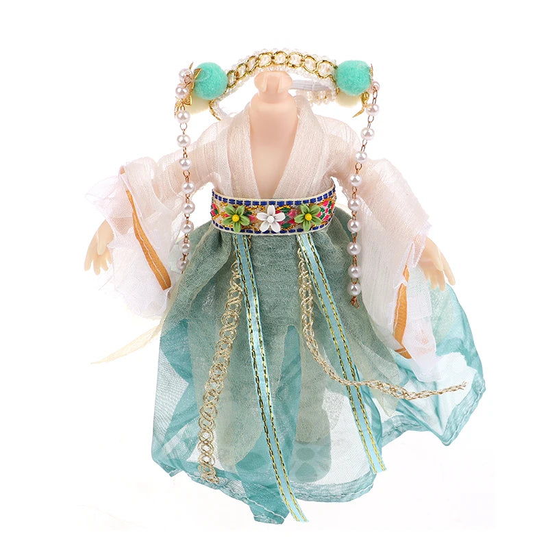 **1pc 16CM Chinese Style Doll Hanfu Clothing Dress Doll Ancient Costume Gown Dolls Clothes Accessories Dress Up Toys  For Girls"