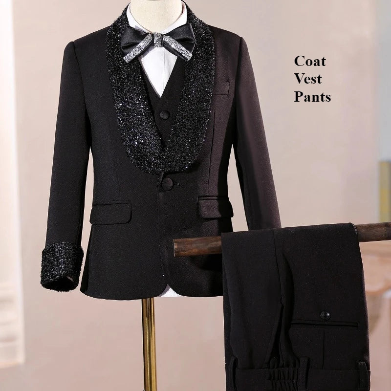 2026 Fashion Kids Boys Suit Set Blazer Outfit Children PerformanceEvening Celebration Formal Wear Clothes Gown Birthday Party