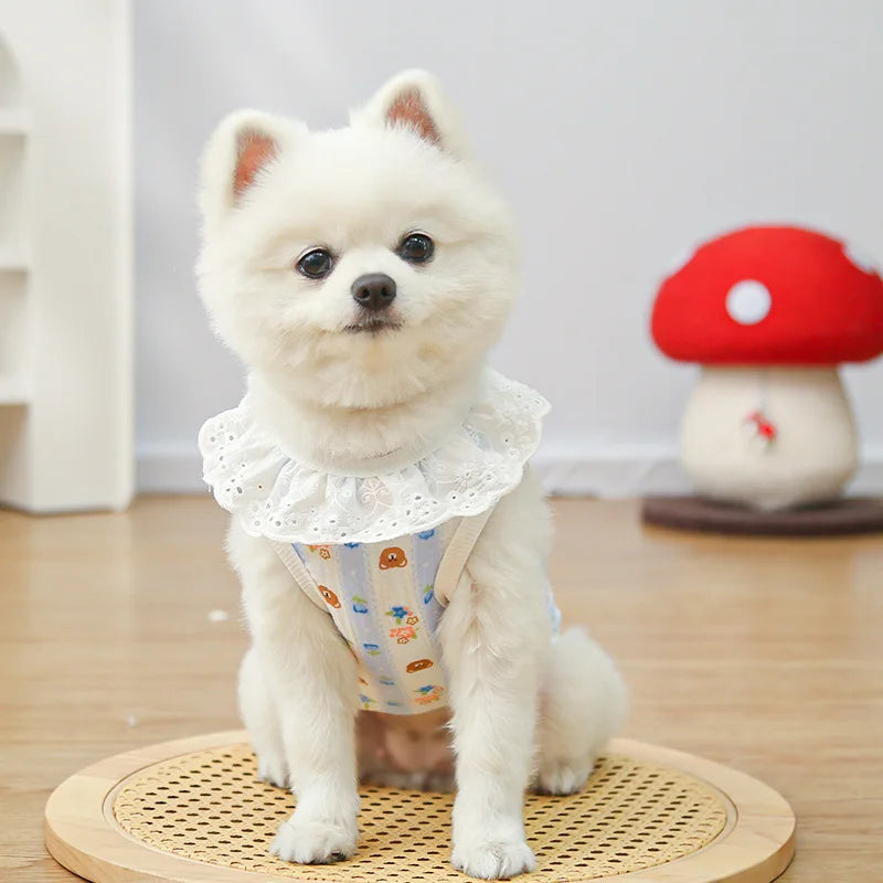 Puppy Shirts Thin Cooling Dog Clothes Pet Spring Summer Cartoon Dog Vest Soft Breathable Cat Clothing Chihuahua T Shirt for Dogs