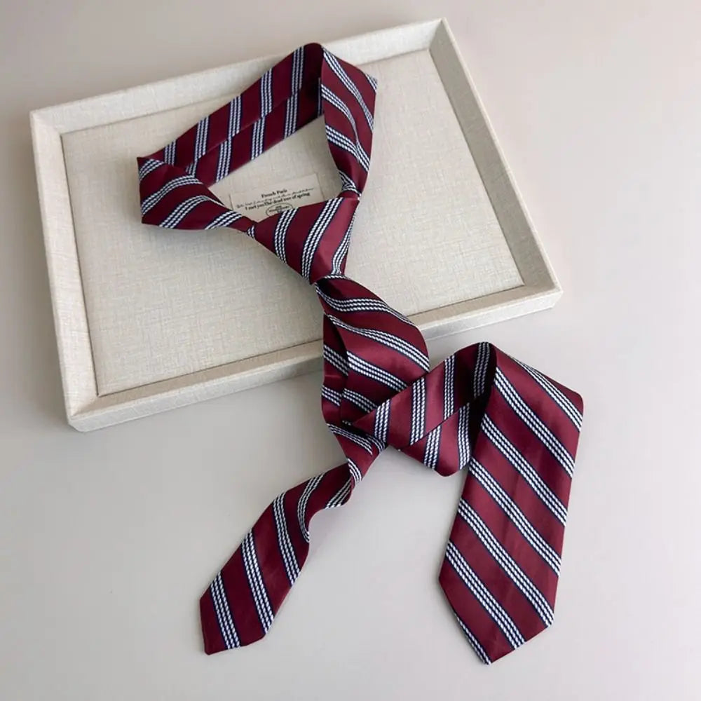 Clothing Decoration Korean Striped Tie Stripe Printed Shirt Tie Decoration Y2K Retro JK Uniform Necktie Daily
