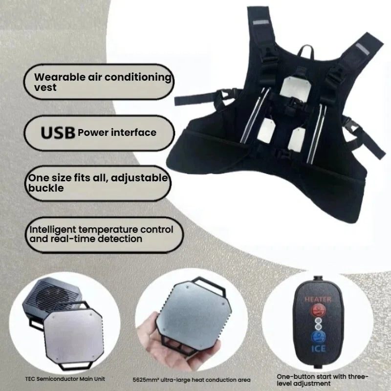 Outdoor Work Circulating Ice Clothes Semiconductor Refrigeration Cooling Air Conditioner Clothing Summer Air Conditioning Vest