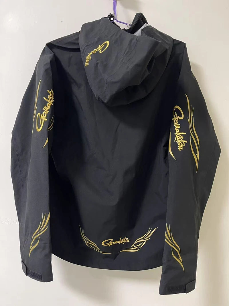 Gamakatsu Fishing Clothing Thin Three-layer Rubber Windproof Rainproof Jacket Rock Fishing Coat Overalls Two-piece Set GM-3772