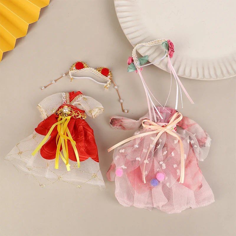 **1pc 16CM Chinese Style Doll Hanfu Clothing Dress Doll Ancient Costume Gown Dolls Clothes Accessories Dress Up Toys  For Girls"